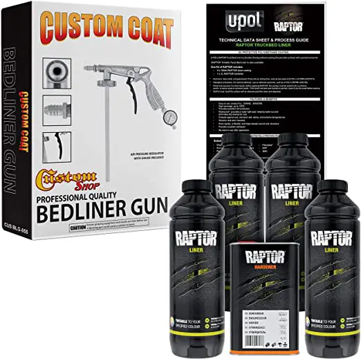 Custom Coat BLACK Urethane Spray-On Truck Bed Liner Kit – 4 Liters