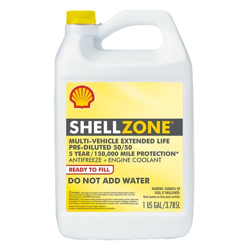 ShellZone Multi-Vehicle Extended Life 50/50 Pre-Diluted Antifreeze + Coolant (1 Gallon, Single Pack)