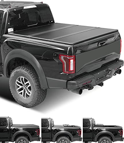 Lyon Cover 5'6" / 66.7" Hard Tri-Fold Truck Bed Tonneau Cover for 2022-2023 Tundra | for Models with or Without The Deck Rail System | LED Lamp | 3 Years Warranty |