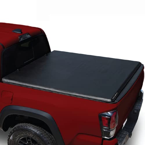 	LEER ROLLITUP | Fits 2016-2023 Toyota Tacoma with 5’2" Bed with Track (Short Bed) | Soft Roll Up Truck Bed Tonneau Cover | 4R286 | Low-Profile, Easy 15-Minute Install - Fits Trail Edition (Black)