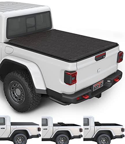 Kikito Vinyl Soft Tri-Fold Truck Bed Tonneau Cover for 2020-2024 Gladiator JT 5ft (60.3in) Bed