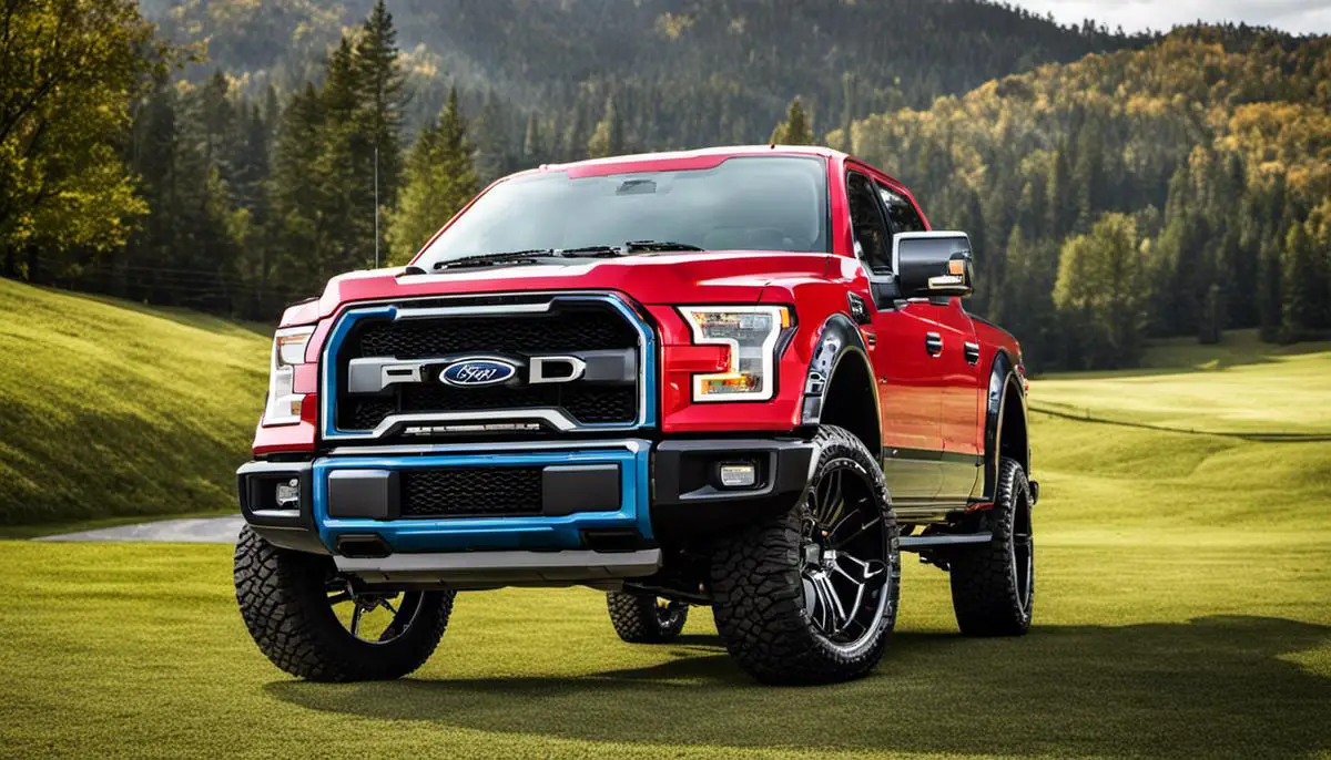 A customized Ford F 150 truck with various exterior upgrades, showcasing its unique appearance and improved functionality.