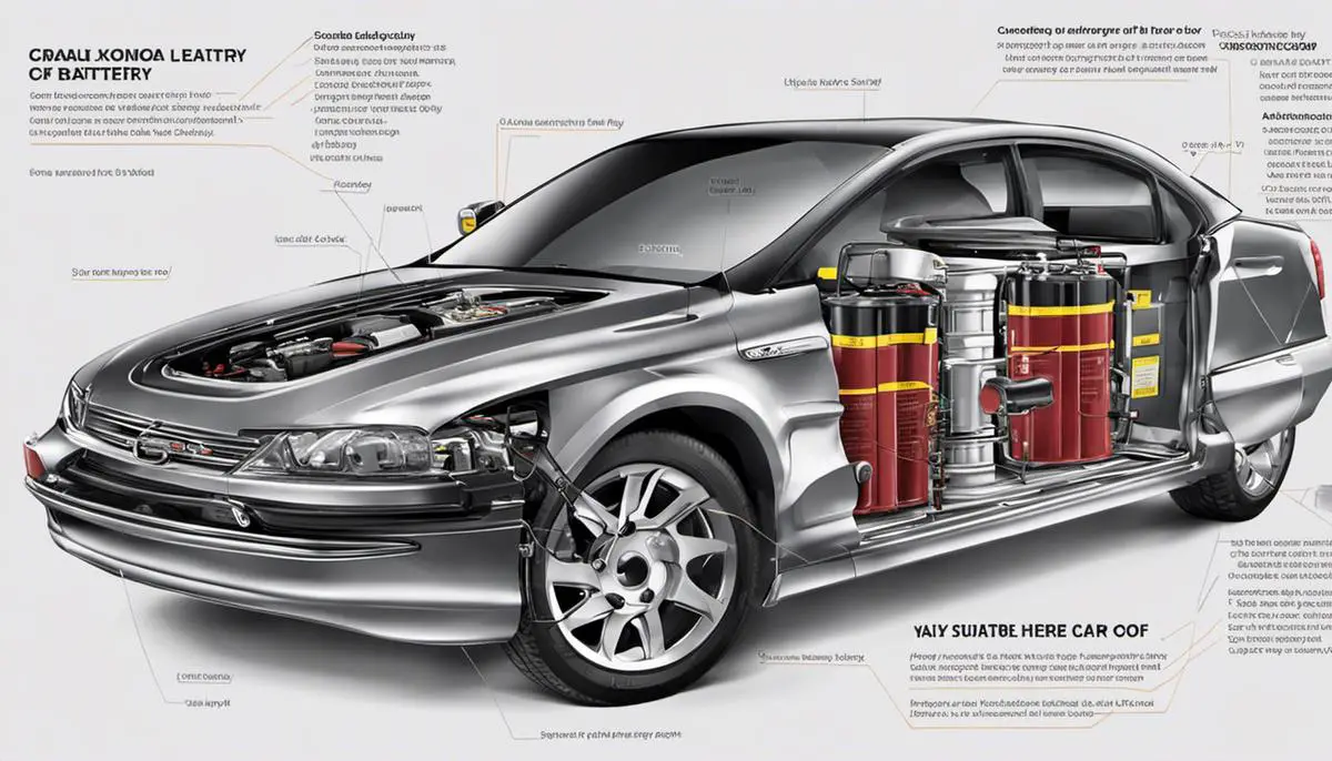Diagram explaining the anatomy of a car battery