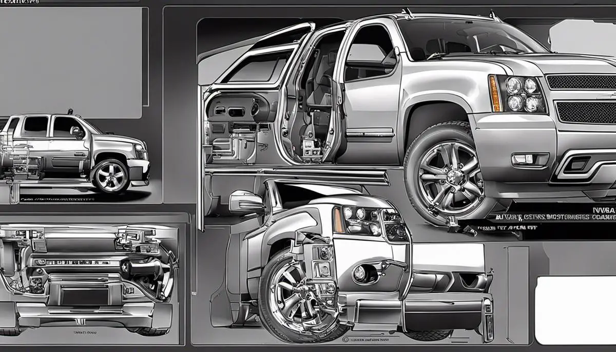Diagram illustrating the lock mechanisms inside a Chevy Avalanche